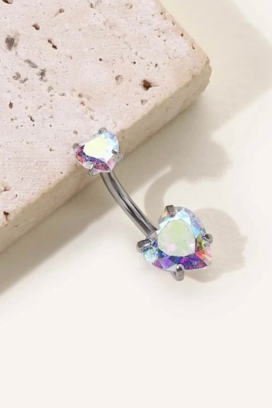 Mini Hologram Kalpli Göbek Piercing 316L Cerrahi Çelik