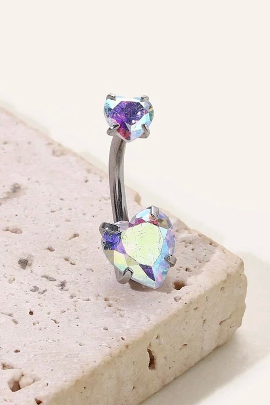 Mini Hologram Kalpli Göbek Piercing 316L Cerrahi Çelik