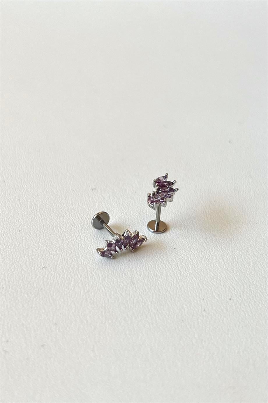 Mor Kanat Piercing | Cerrahi Çelik