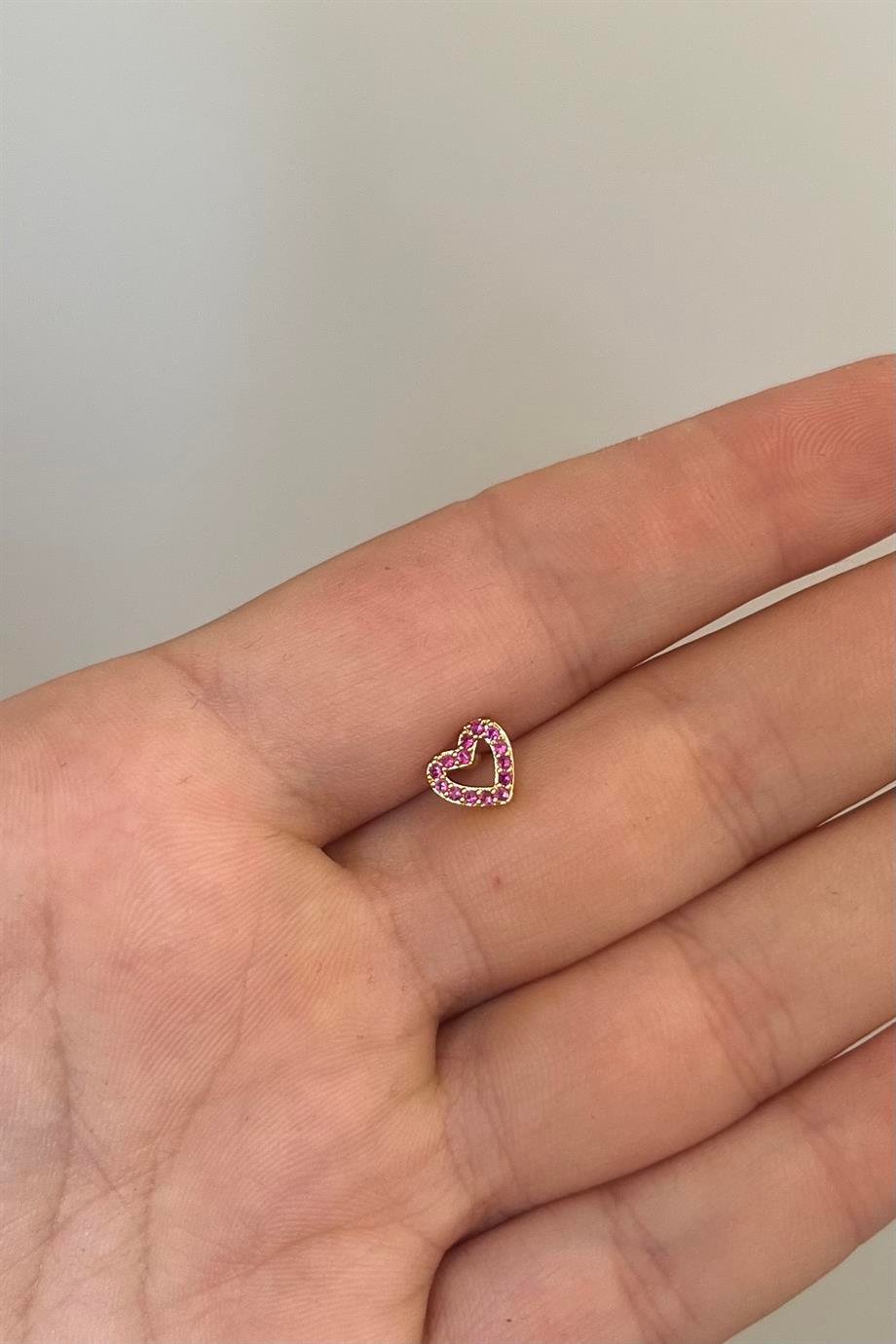 Pembe Kalp Piercing | Cerrahi Çelik