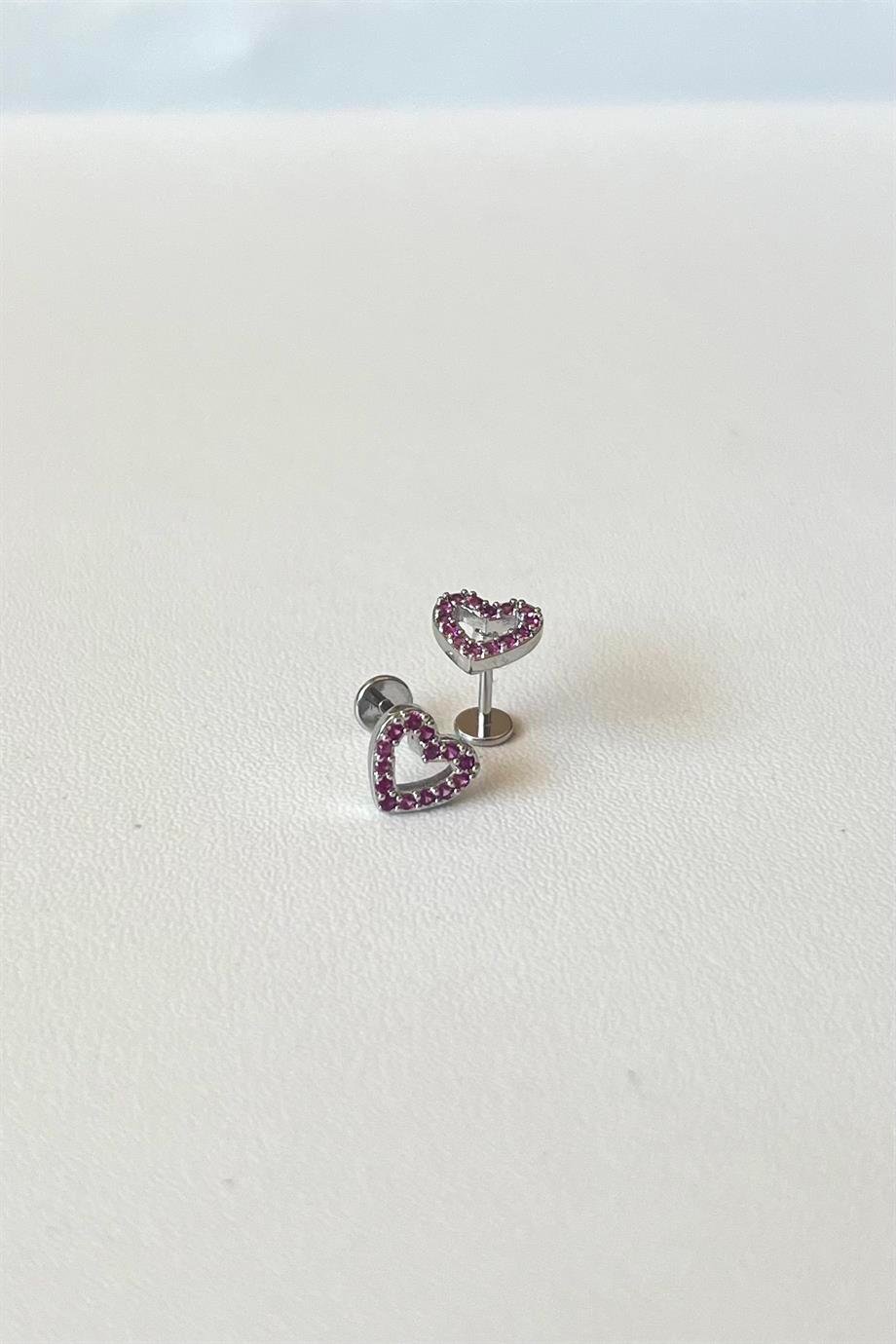 Pembe Kalp Piercing | Cerrahi Çelik