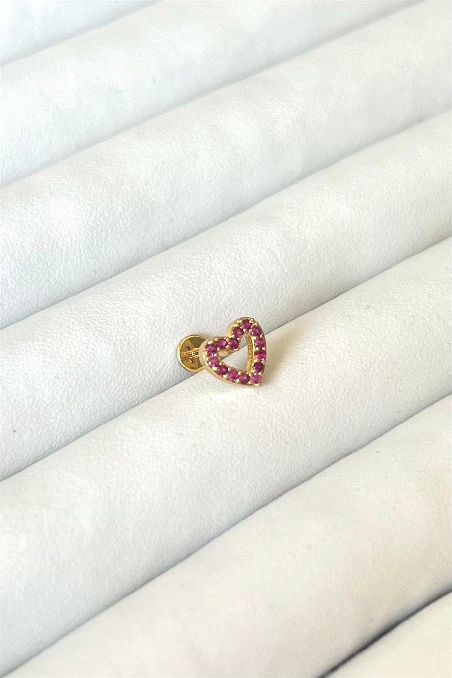 Pembe Kalp Piercing | Cerrahi Çelik