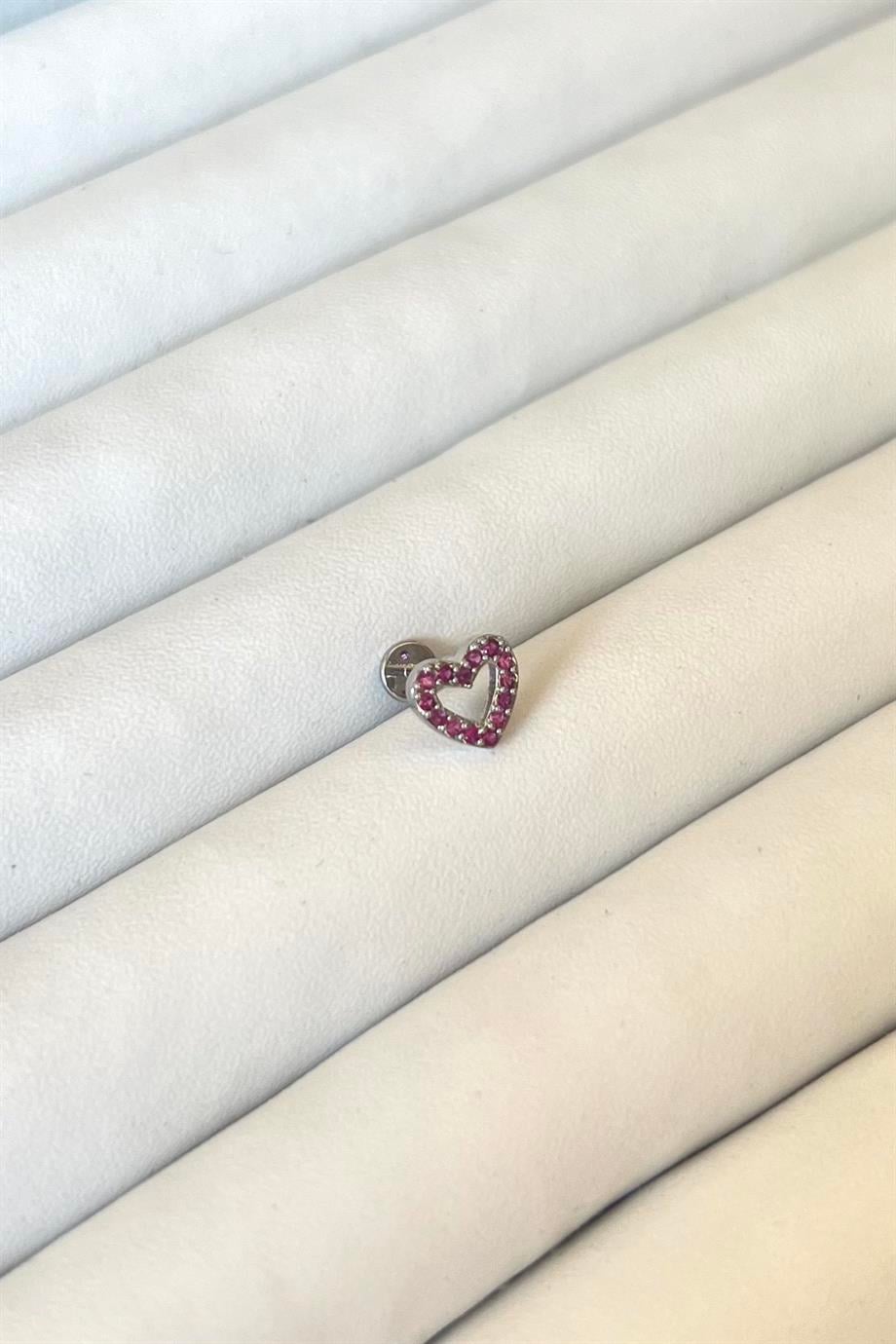 Pembe Kalp Piercing | Cerrahi Çelik