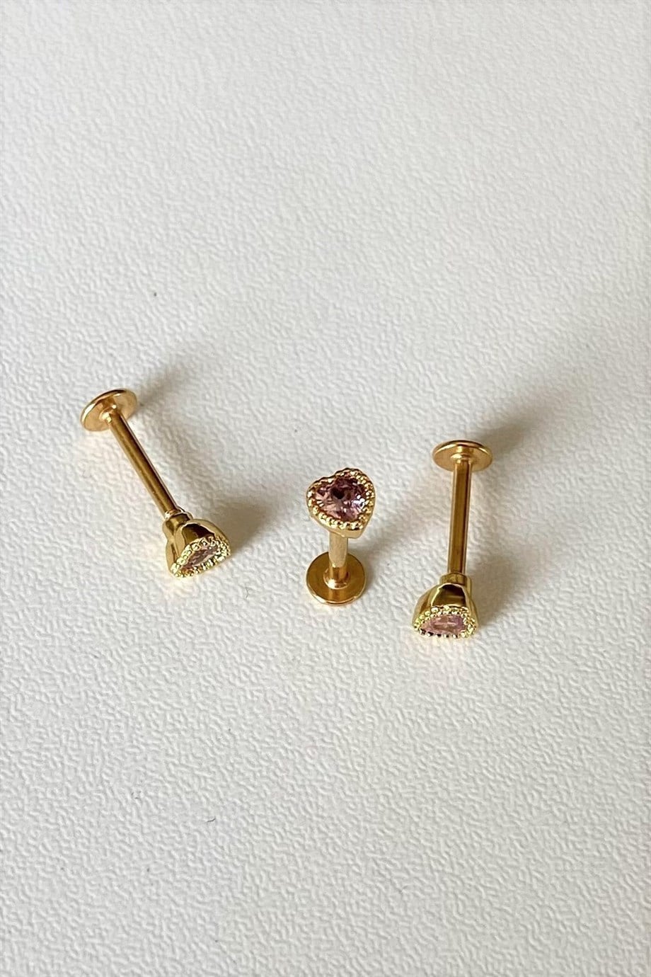 Pembe Kalpli Piercing | Cerrahi Çelik