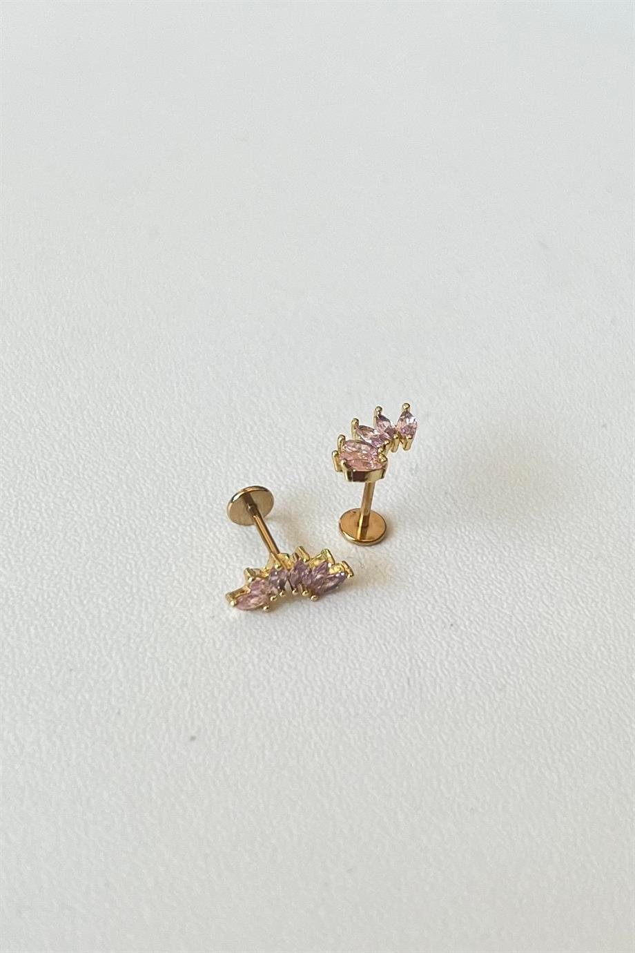 Pembe Kanat Piercing | Cerrahi Çelik