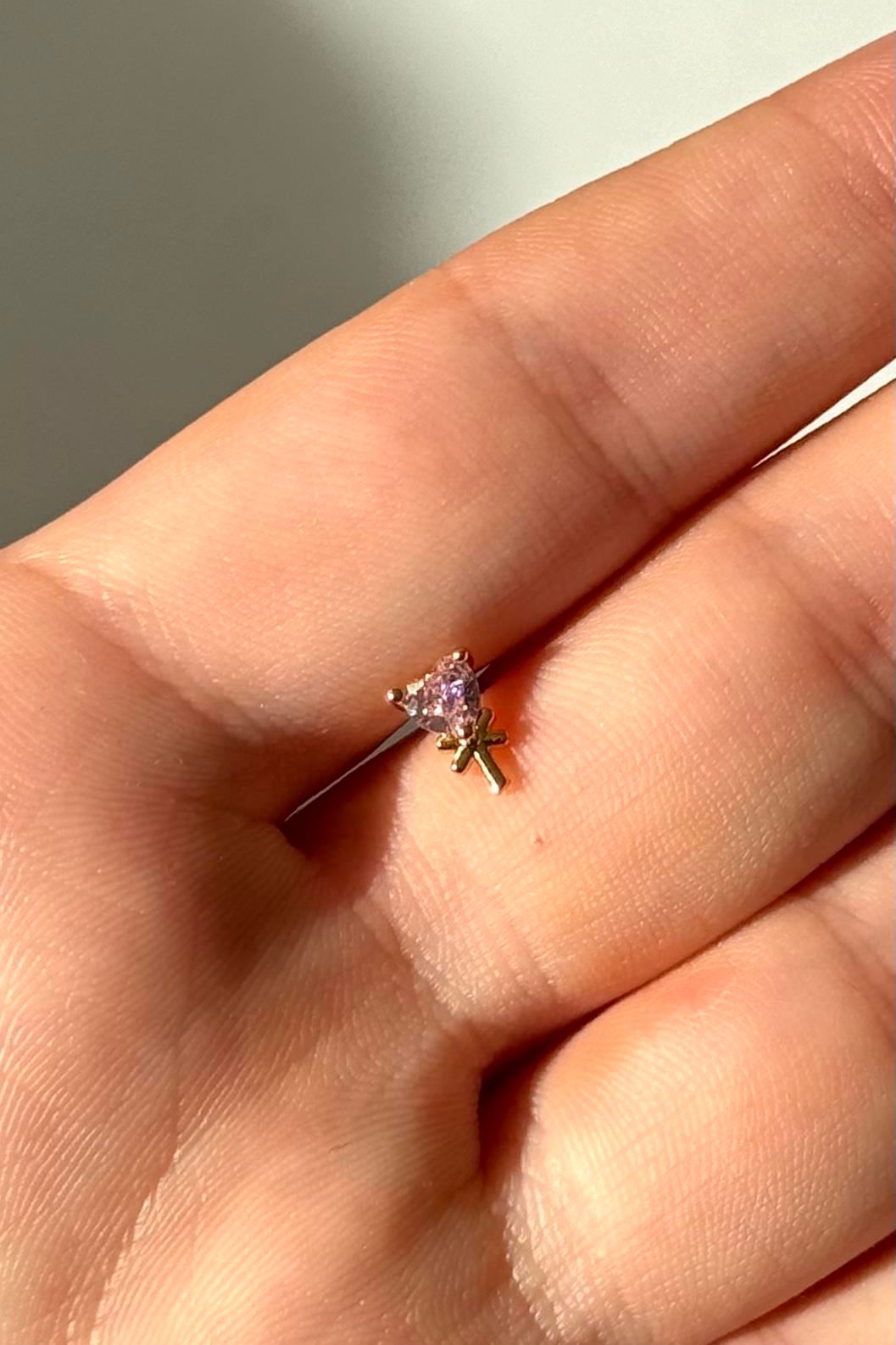 Pembe Şeker Piercing Cerrahi Çelik