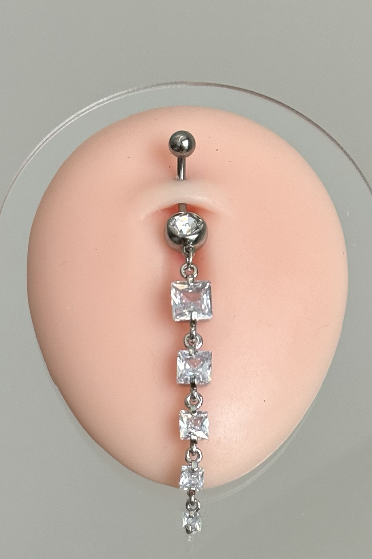 Taşlar Sallantılı Göbek Piercing 316L Cerrahi Çelik