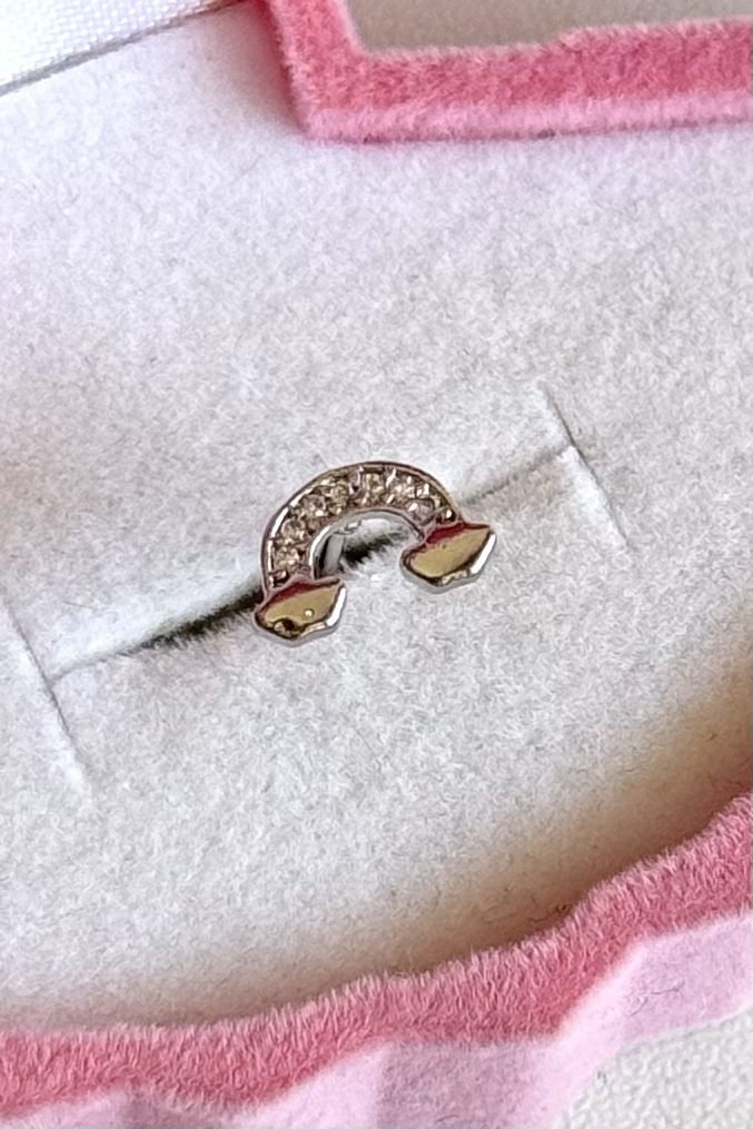 Taşlı Gökkuşağı Piercing Cerrahi Çelik