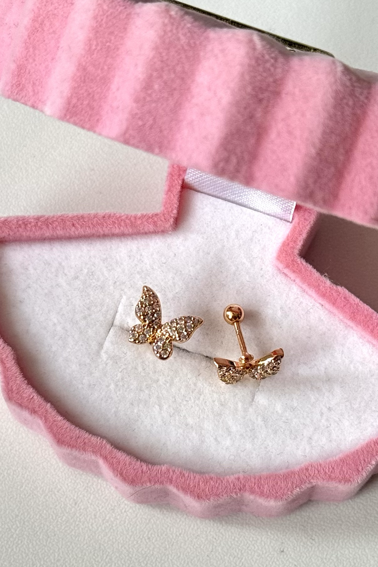 Taşlı Kelebek Piercing Cerrahi Çelik