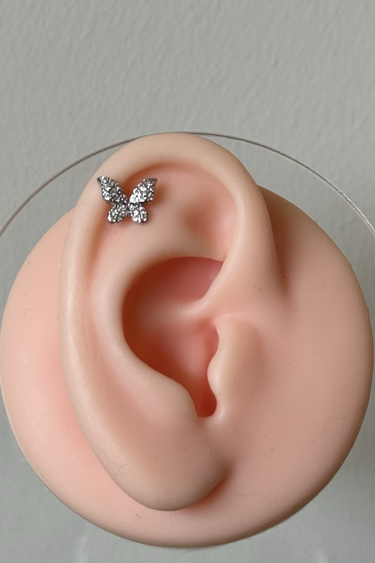 Taşlı Kelebek Piercing Cerrahi Çelik