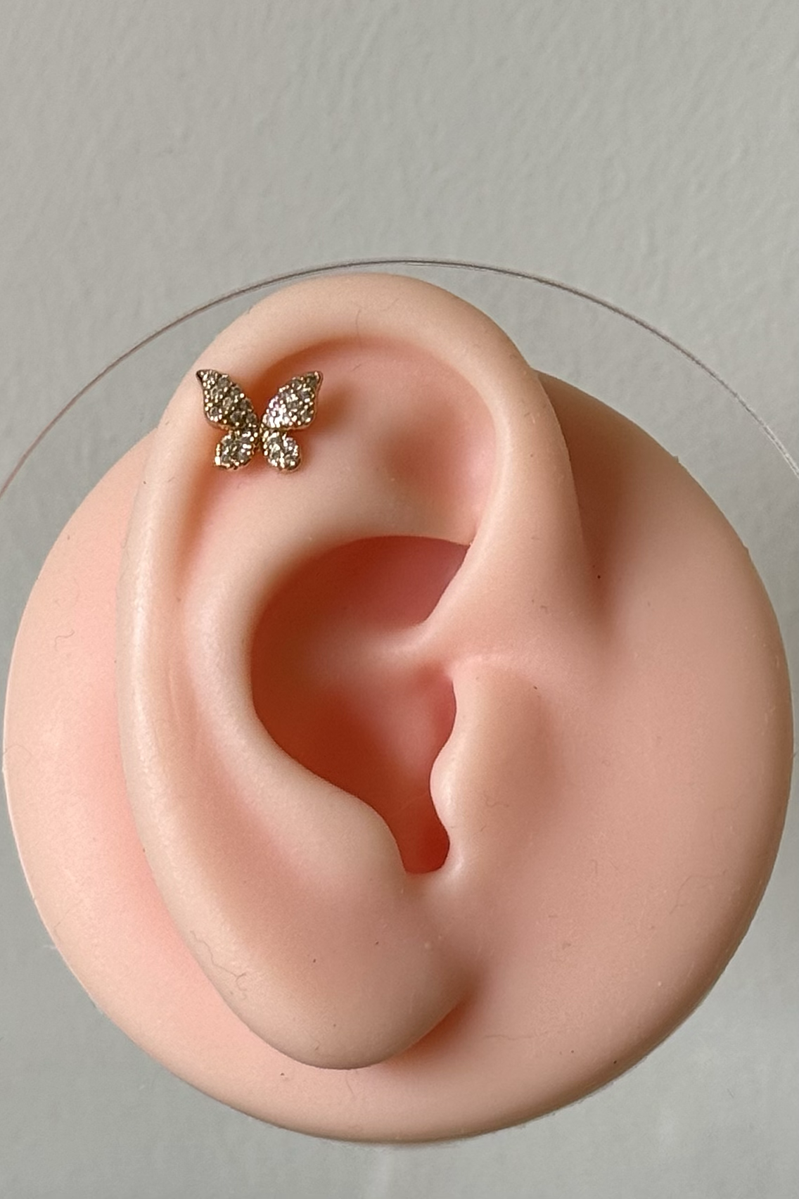 Taşlı Kelebek Piercing Cerrahi Çelik