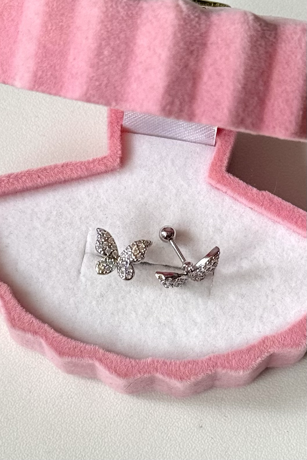 Taşlı Kelebek Piercing Cerrahi Çelik