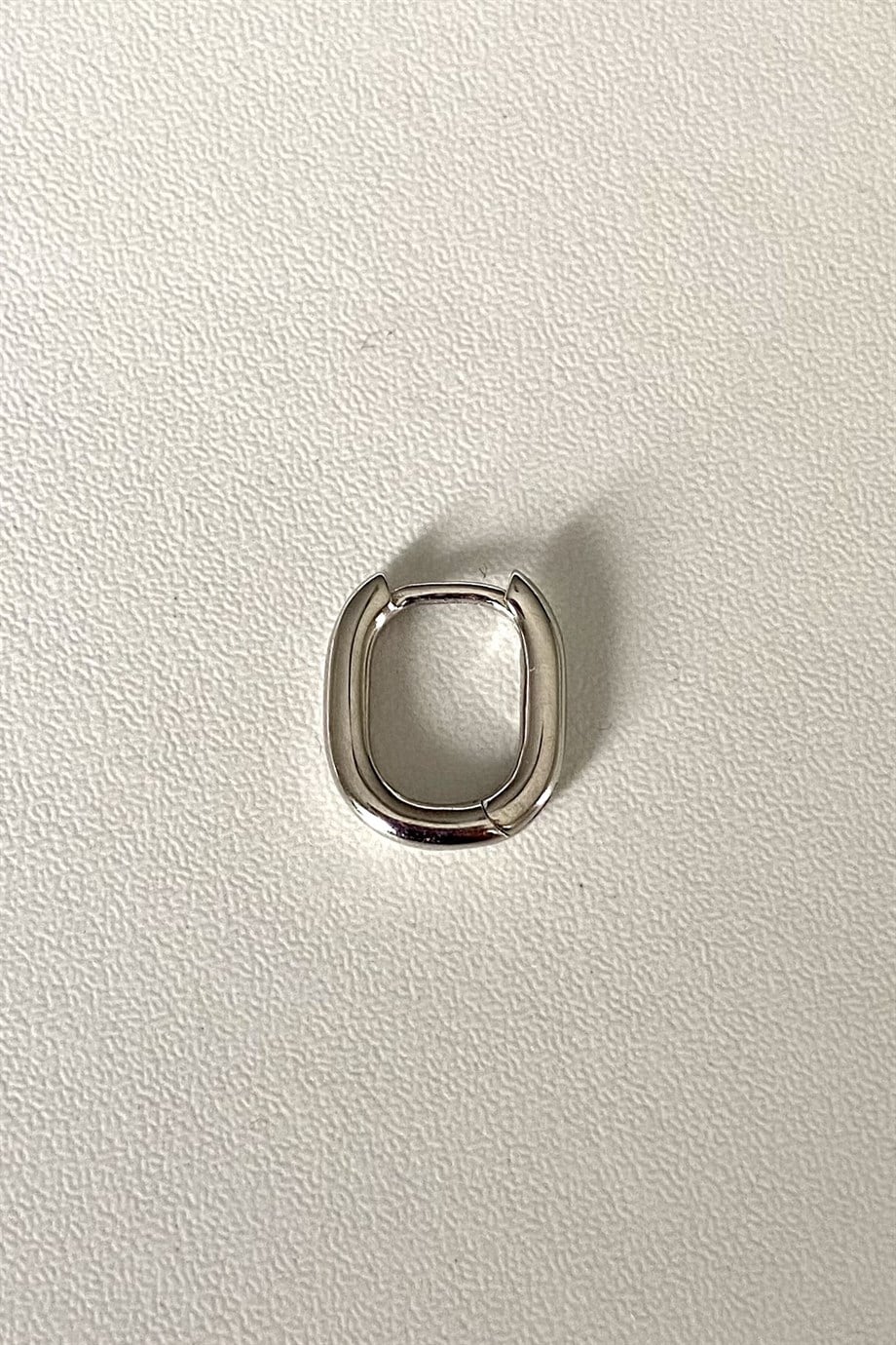 Tekli Oval Küpe | 925 Ayar Gümüş