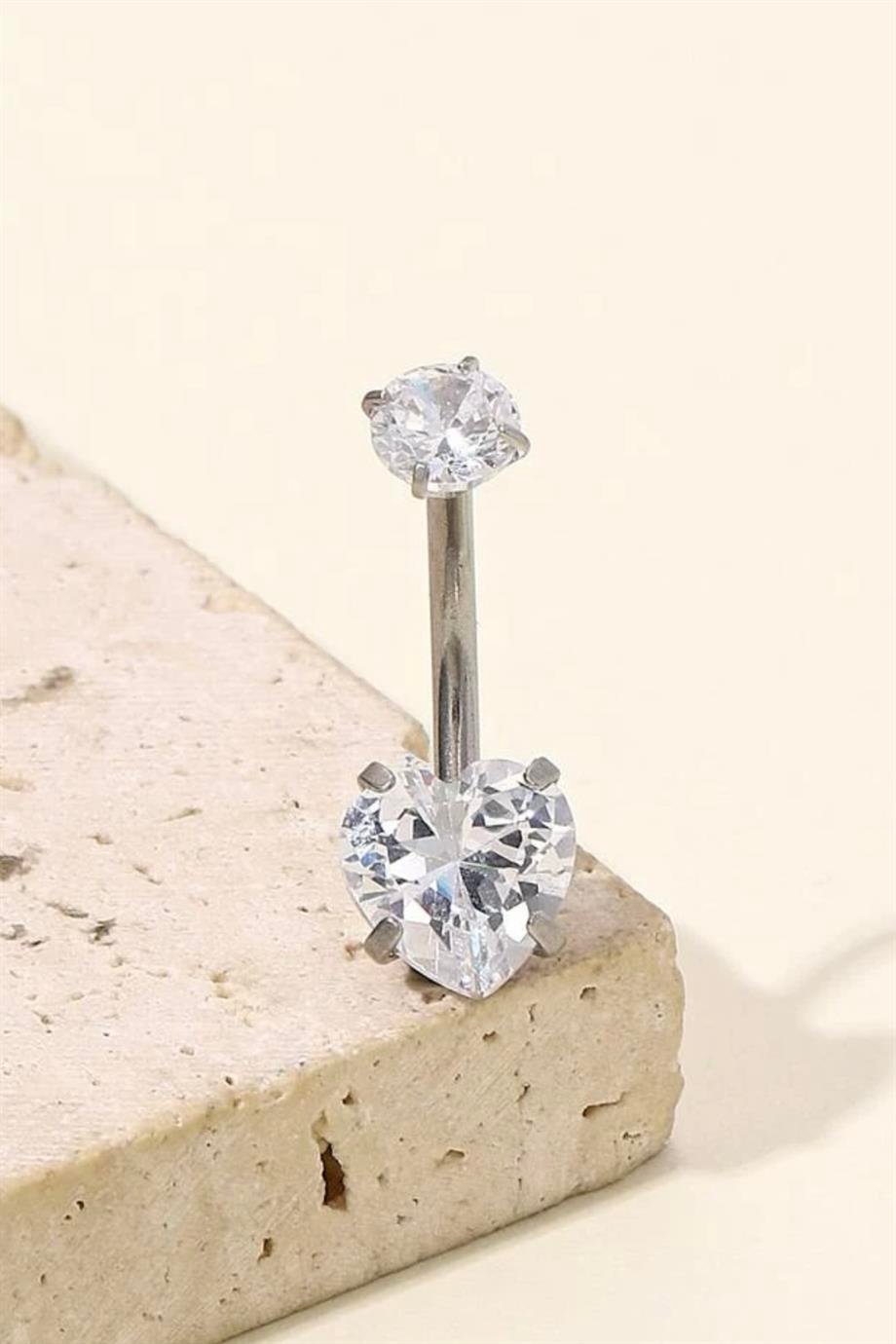 Tektaş Kalp Göbek Piercing | Cerrahi Çelik