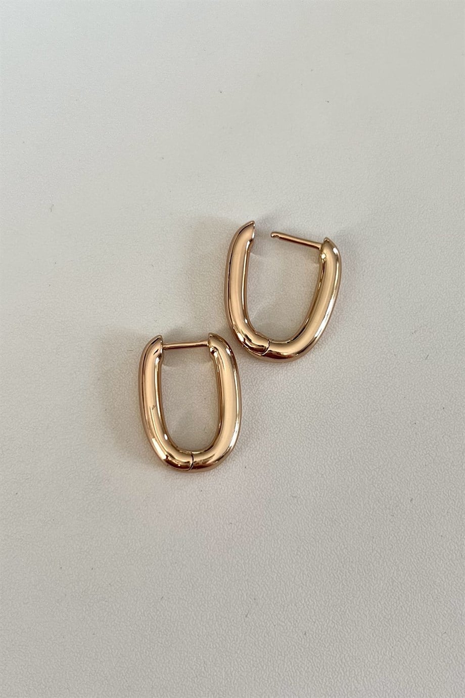 Tombul Oval Küpe Çifti | Çelik