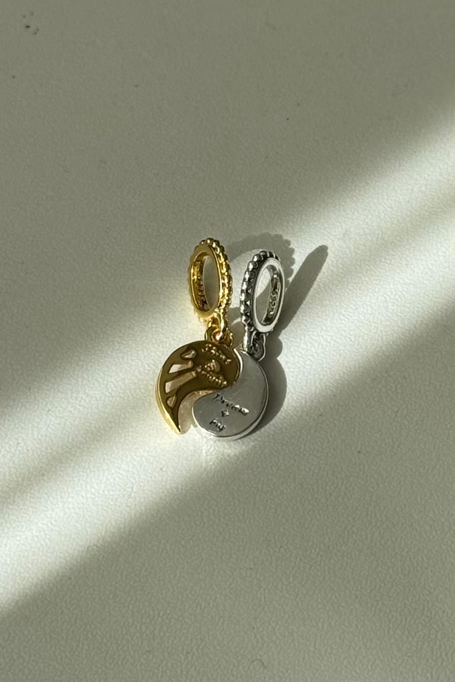 Yin Yang 2'li Charm 925 Ayar Gümüş
