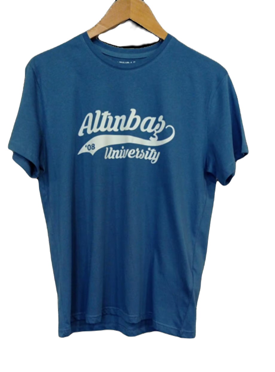 Kuyruklu Yazı Bisiklet Yaka T-Shirt İndigoKuyruklu Yazı Bisiklet Yaka T-Shirt Mavi / Tailed Letter Crew Neck T-Shirt Blue