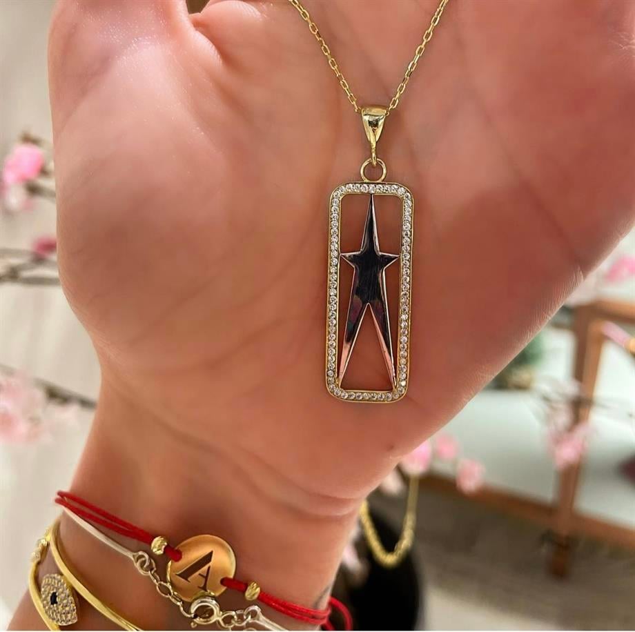 ÇİFT RENK YILDIZ KOLYE