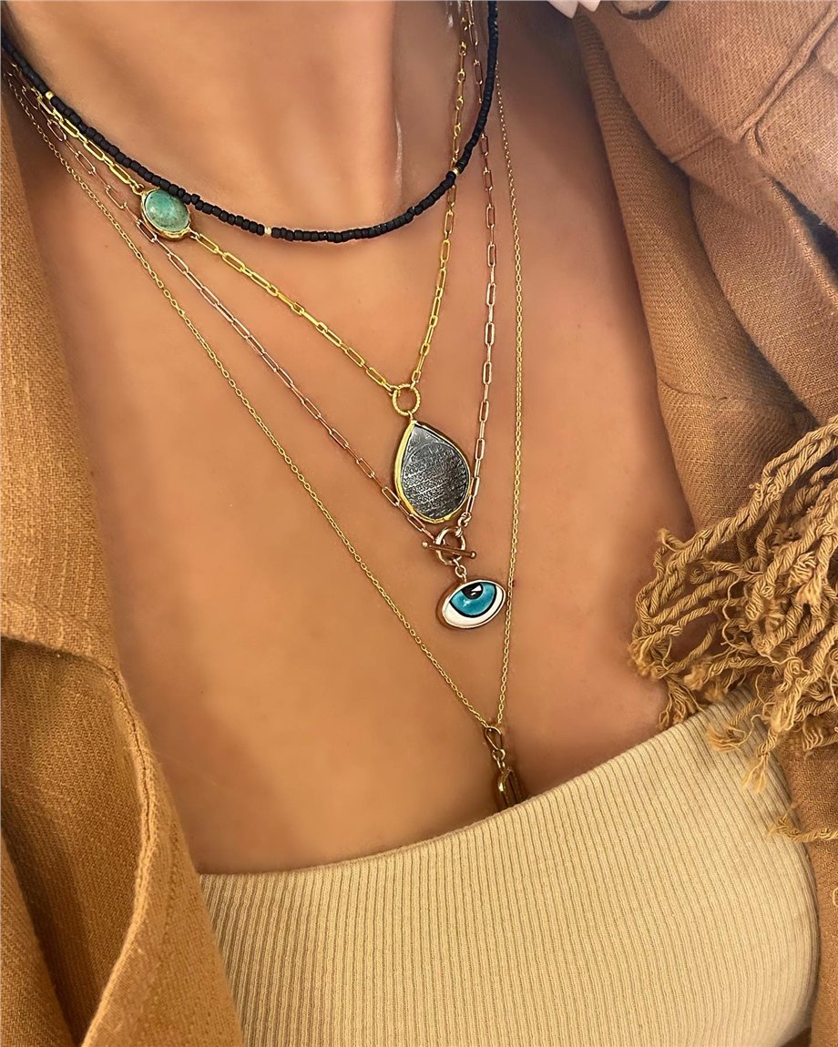 GÜMÜŞ AYETEL KÜRSİ KOLYE 