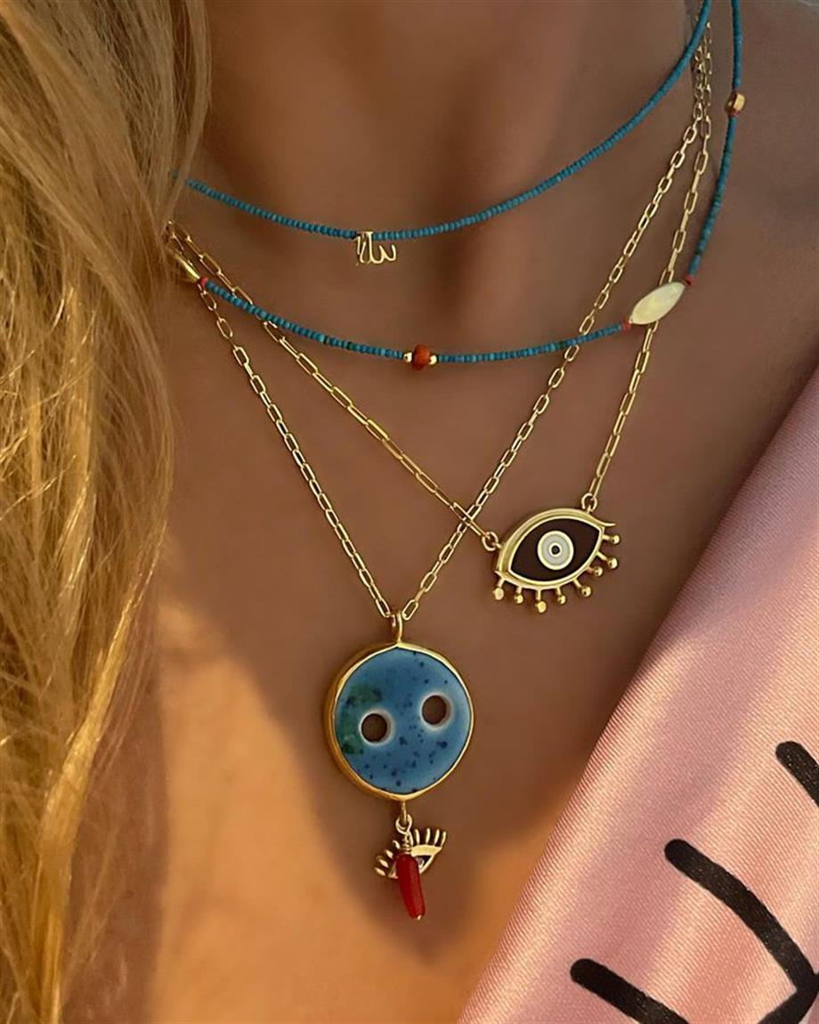 SÜRYANİ GÖZ NAZAR GÜMÜŞ  KOLYE