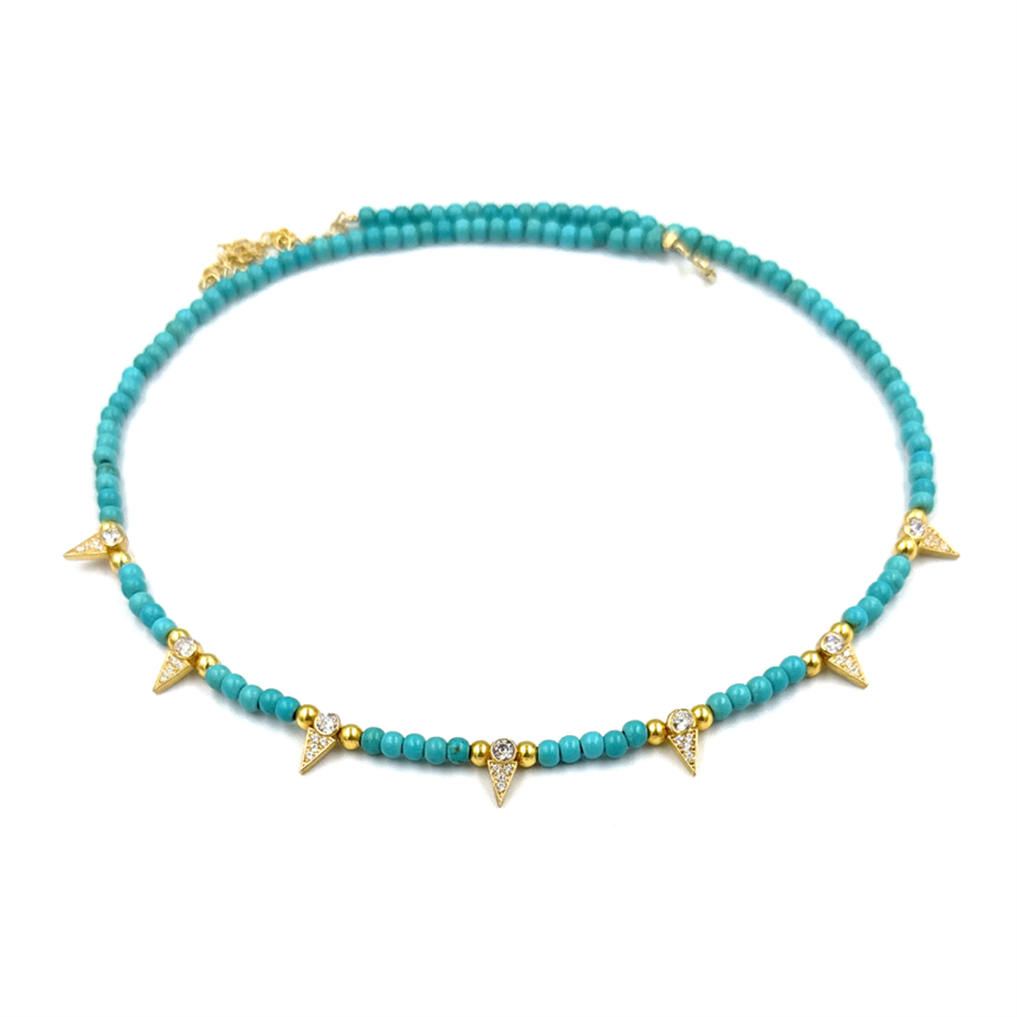 TURKUAZ GÜMÜŞ MIZRAK KOLYE