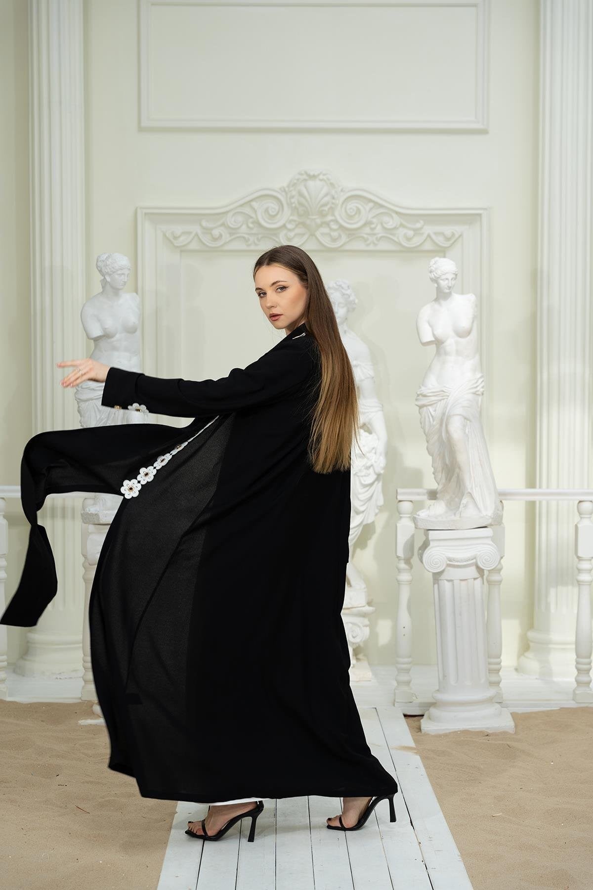 Abaya Elbise İkili Takım Siyah