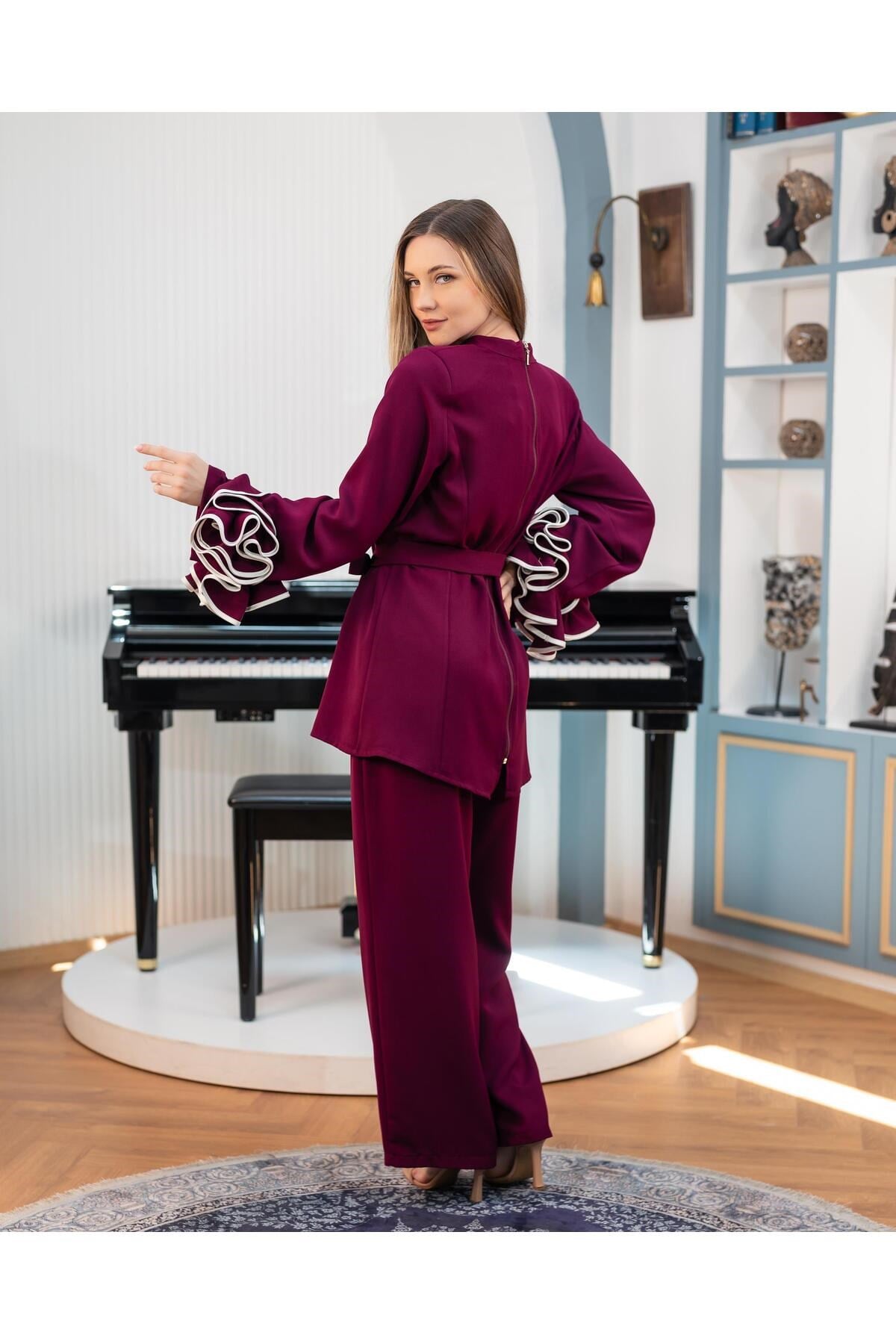 Bluz Pantolon İkili Takım Mürdüm
