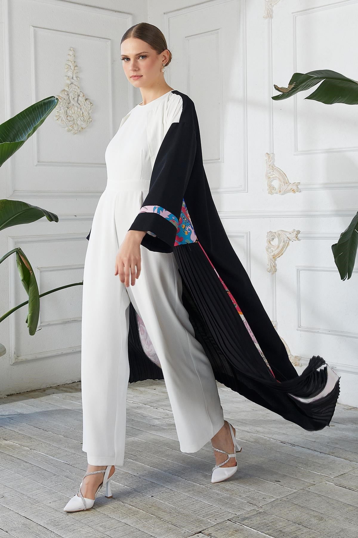 Dijital Baskılı Abaya Siyah