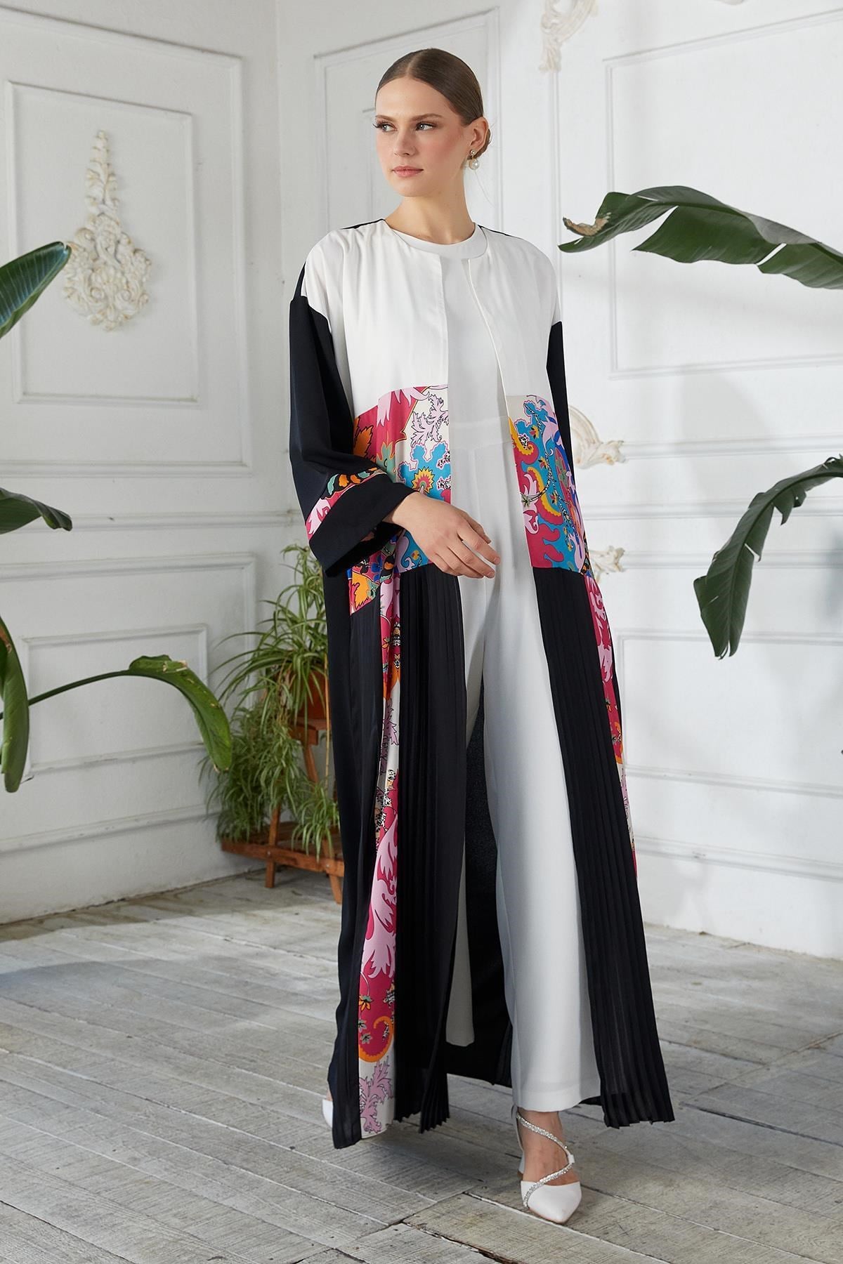 Dijital Baskılı Abaya Siyah