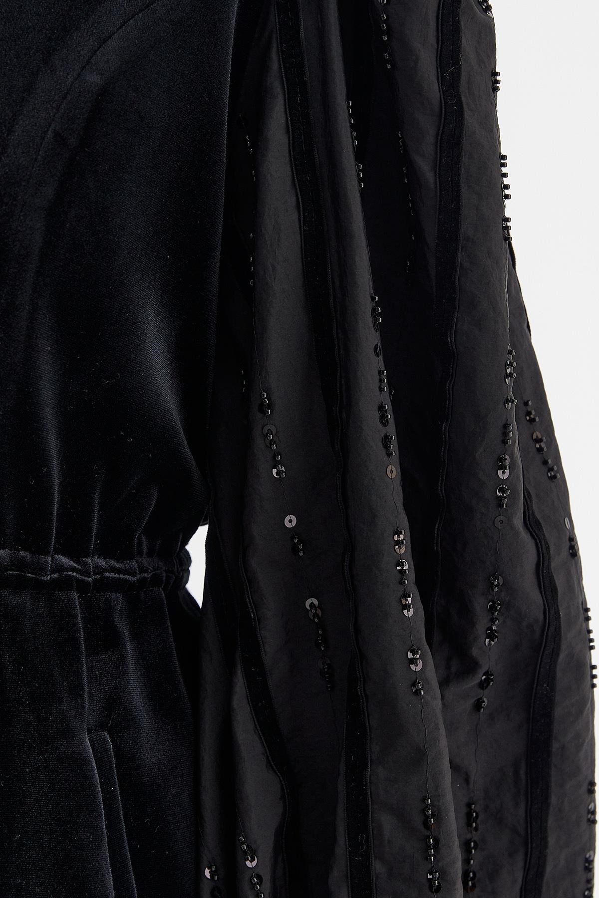 Kadife Ceket Pantolon İkili Takım Siyah