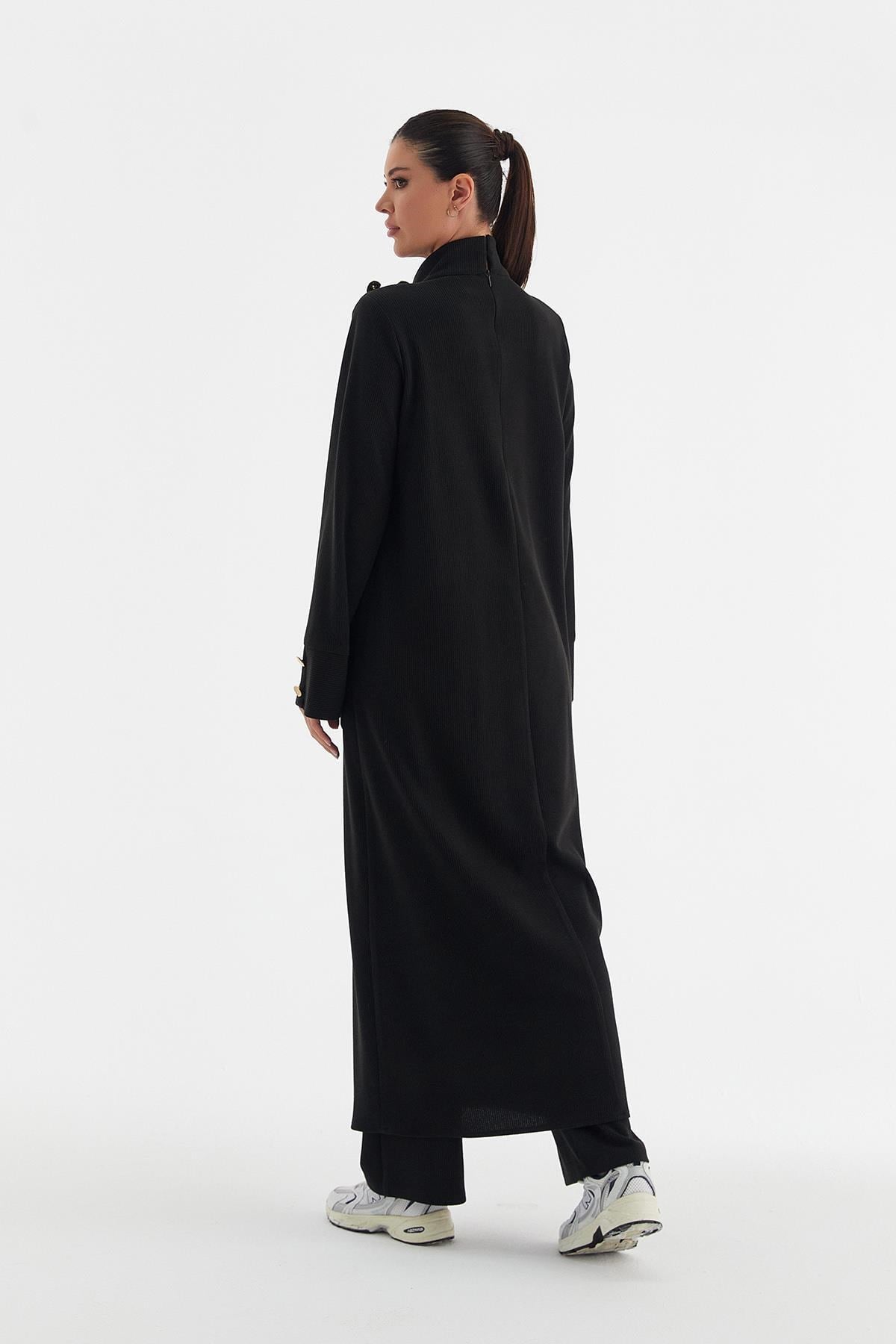 Kaşkorse Tunik Pantolon İkili Takım Siyah