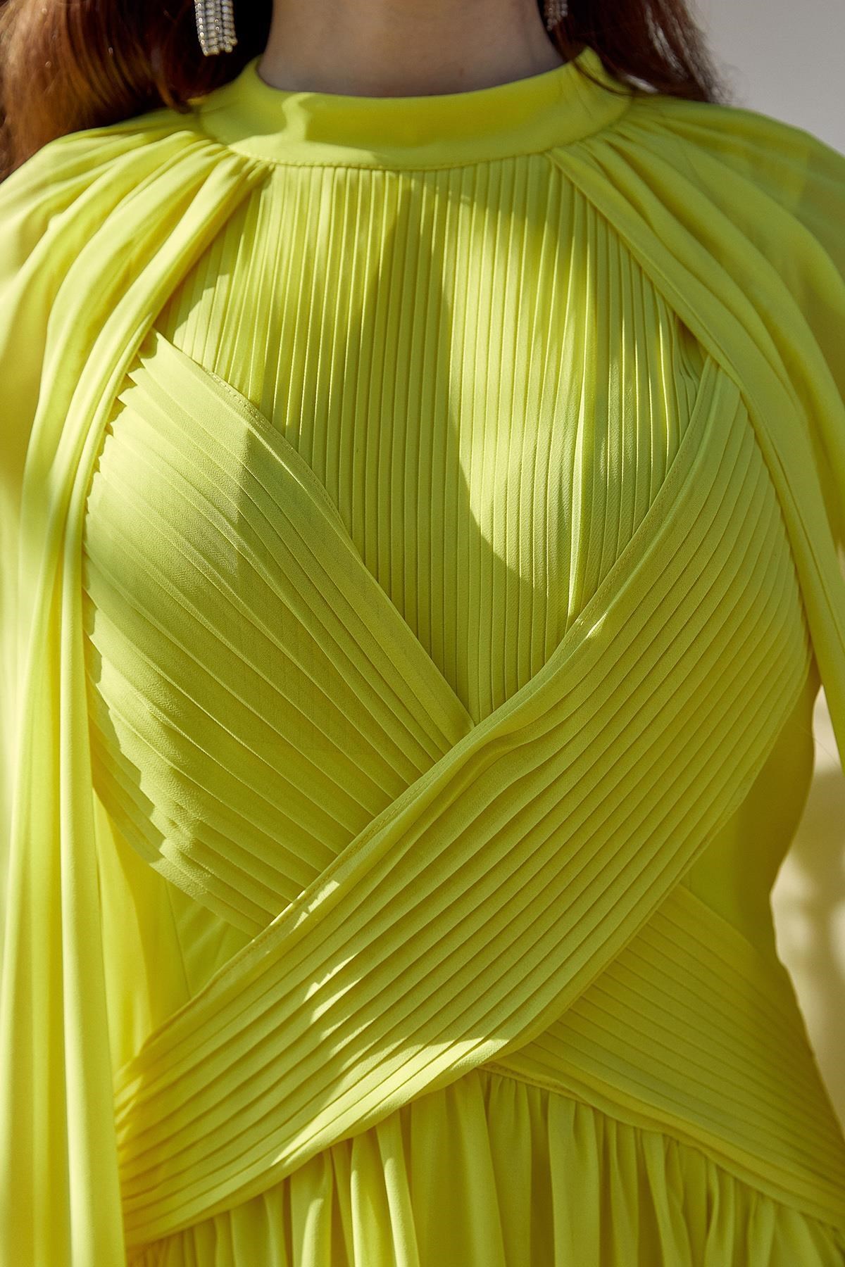 Şifon Elbise Sarı