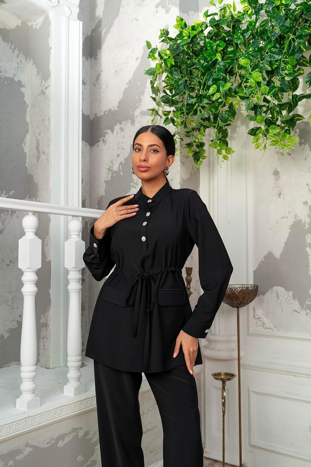 Tunik Pantolon İkili Takım Siyah