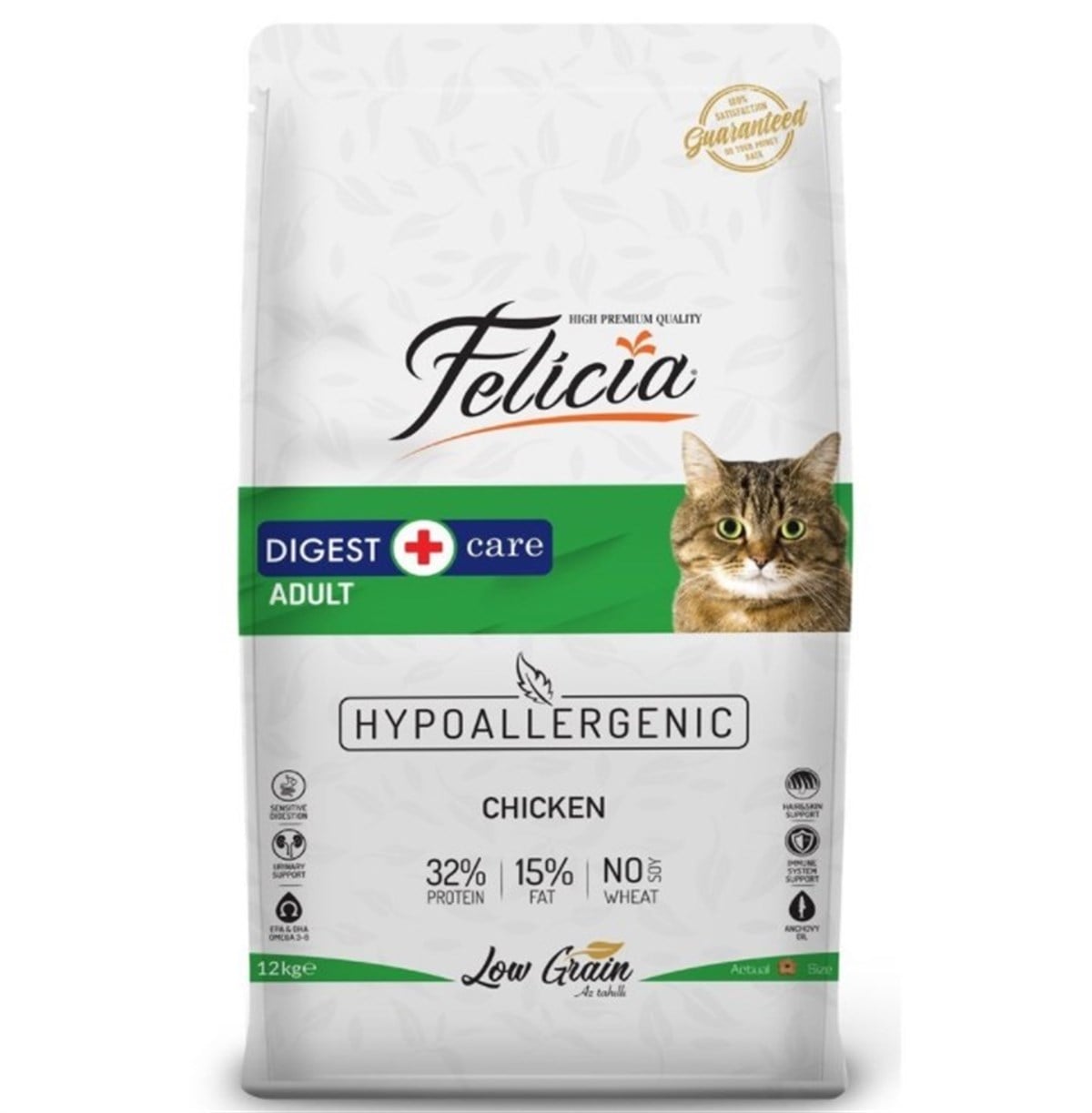 Felicia Tavuklu Düşük Tahıllı Yetişkin Kedi Maması 12 KG