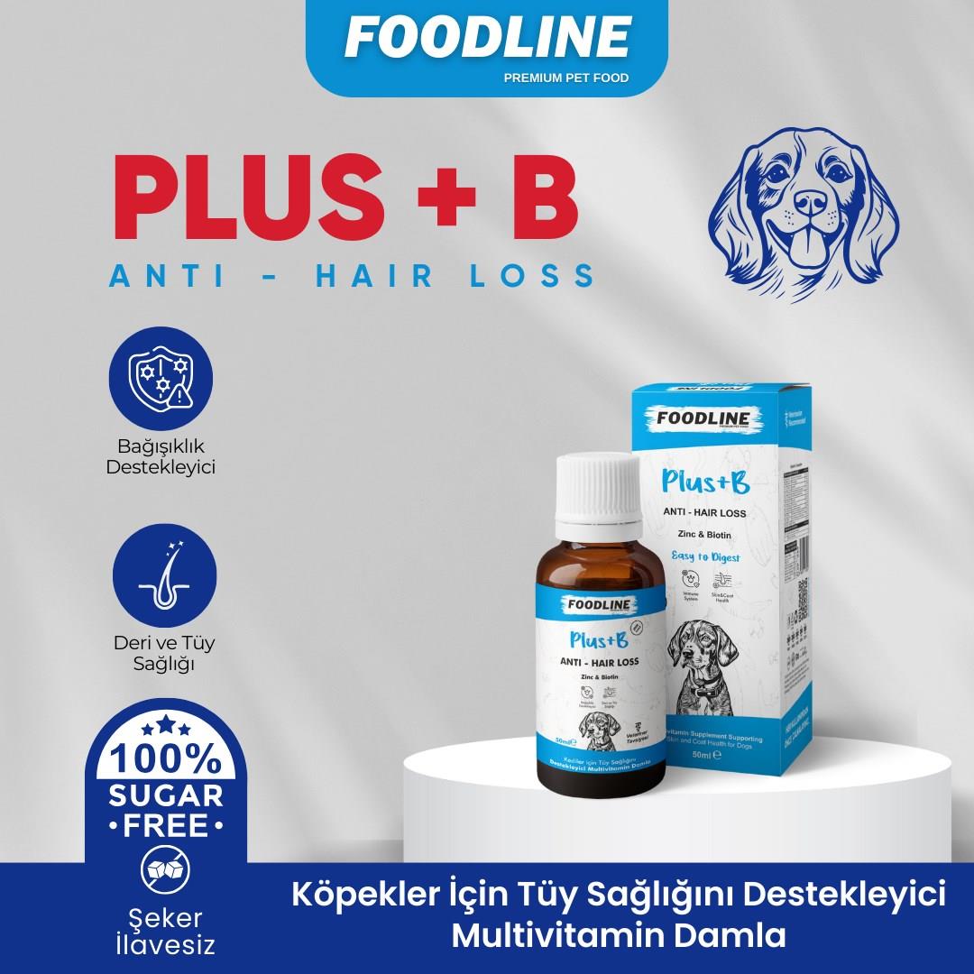Foodline Köpekler için Plus +B Damla 50ml | Tüy Sağlığını Destekleyici Biotinli Multivitamin