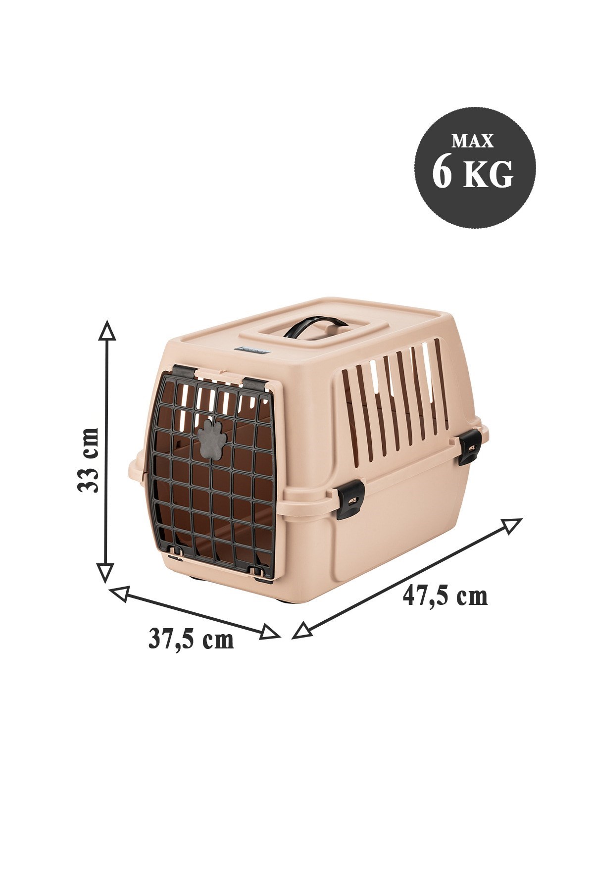 Pribor Kedi Köpek Evcil Hayvan Taşıma Çantası 47,5 x 33,5 x 33 cm Bej