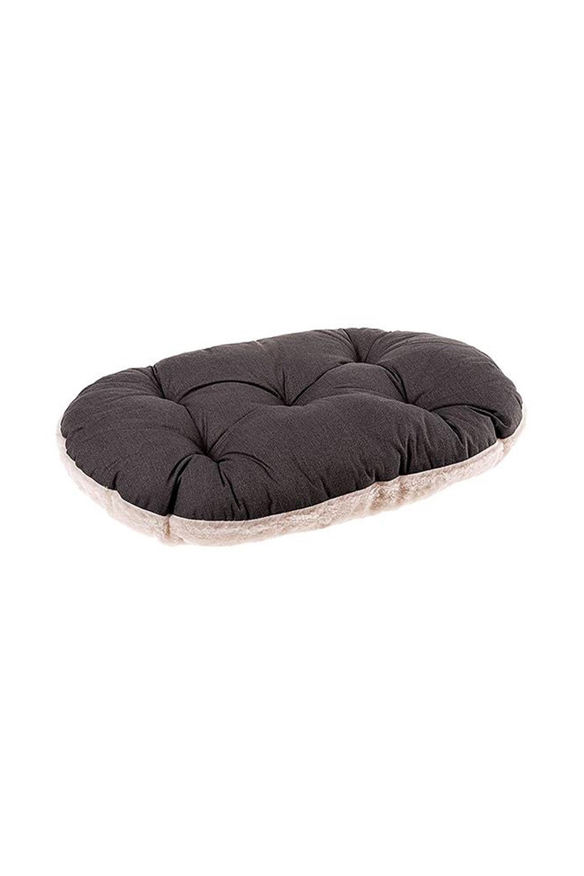 Pribor Kedi ve Mini Irk Köpek Peluş Yatağı - Gri-Beyaz (55 cm x 36 cm)