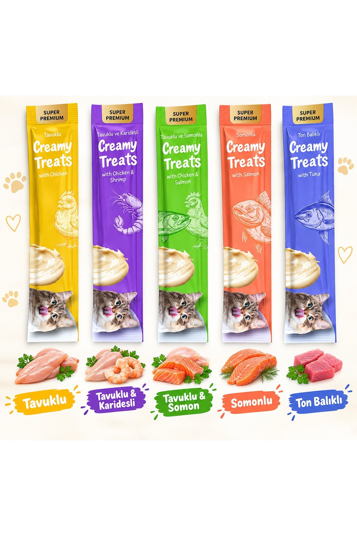 Royal Pet Krema Kedi Ödül Maması Karışık Paket 14 gr x 100 Adet