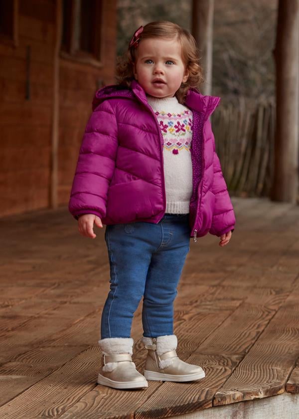 23K.MYR.02525.065Mayoral Kız Bebek Çiçek İşlemeli Denim Pantolon