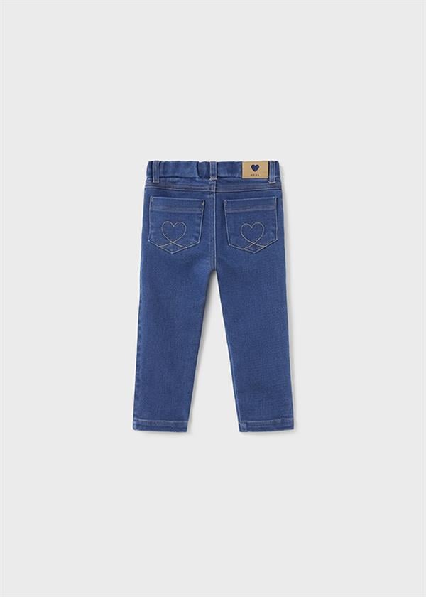 23K.MYR.02525.065Mayoral Kız Bebek Çiçek İşlemeli Denim Pantolon