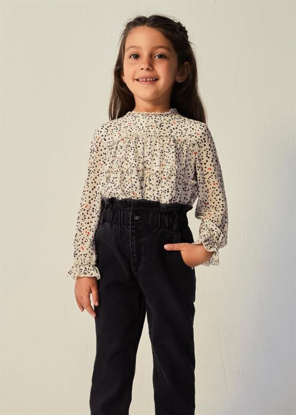 23K.MYR.04501.089Mayoral Kız Çocuk Beli Lastikli Denim Pantolon