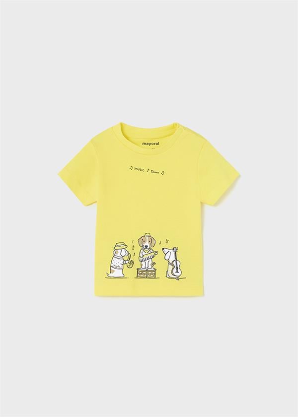 23Y.MYR.01017.029Mayoral Erkek Bebek Köpek Detaylı Kısa Kollu Tshirt