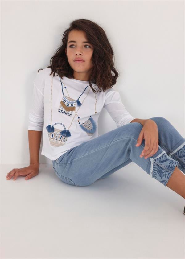 23Y.MYR.06580.085Mayoral Kız Denim Pantolon