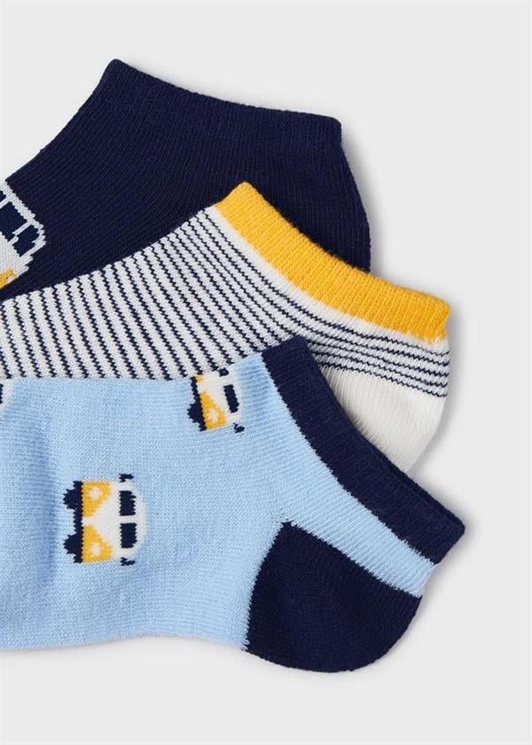 23Y.MYR.10464.091Mayoral Erkek Çocuk Minibüs Desenli 3'Lü Patik Çorap