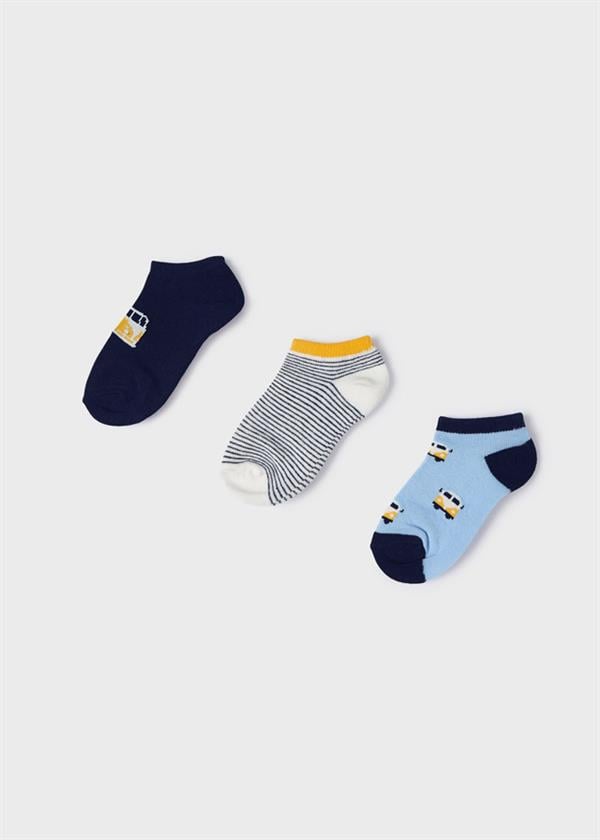 23Y.MYR.10464.091Mayoral Erkek Çocuk Minibüs Desenli 3'Lü Patik Çorap