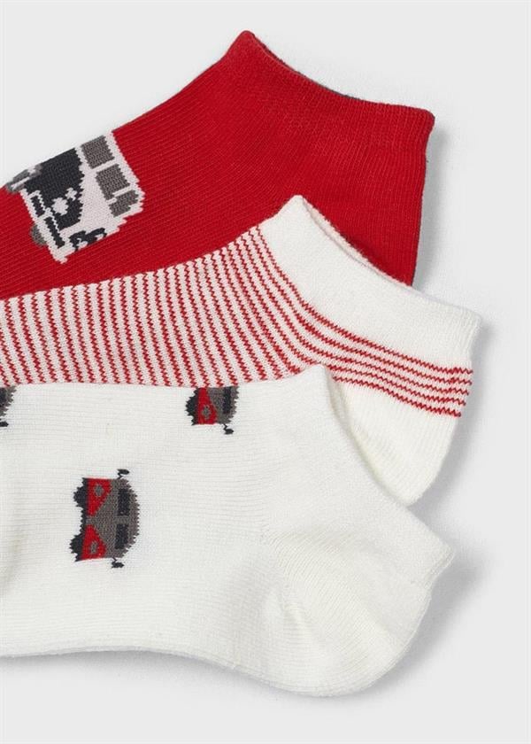 23Y.MYR.10464.092Mayoral Erkek Çocuk Minibüs Desenli 3'Lü Patik Çorap