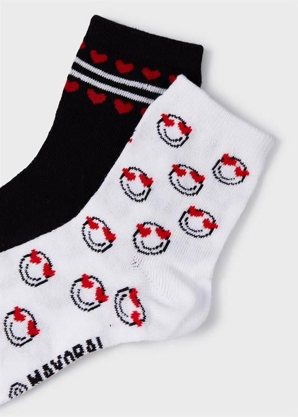 23Y.MYR.10471.052Mayoral Kız Çocuk Kalp Desenli 3'Lü Soket Çorap