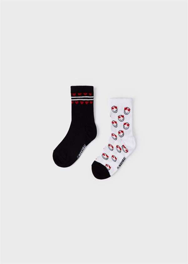 23Y.MYR.10471.052Mayoral Kız Çocuk Kalp Desenli 3'Lü Soket Çorap