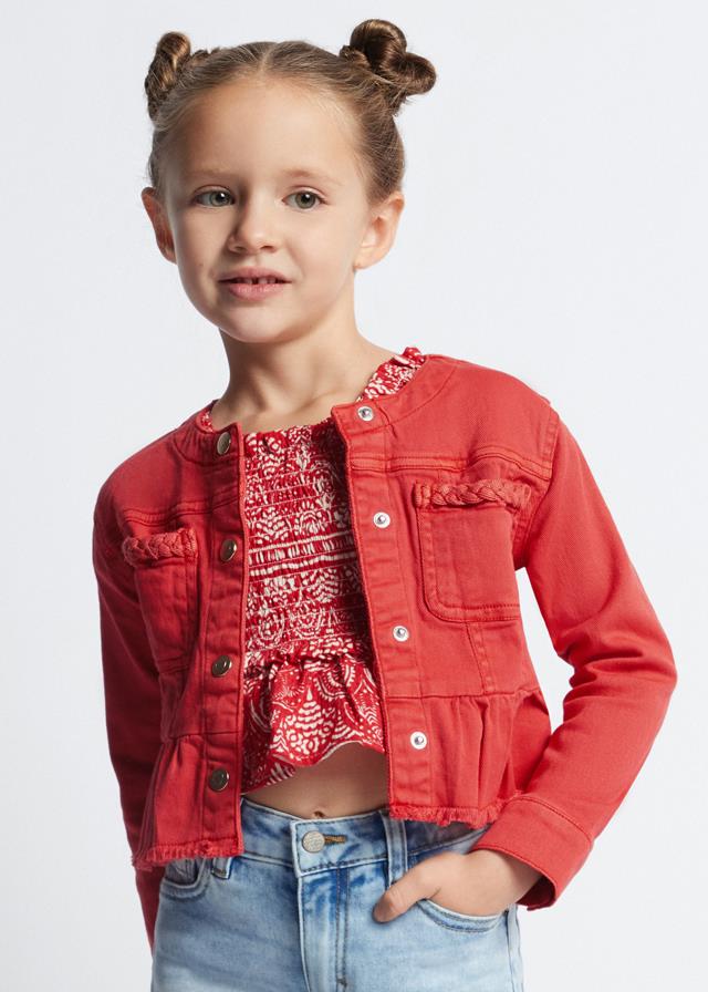 24Y.MYR.03473.046Mayoral Kız Çocuk Cep Detaylı Gabardin Ceket
