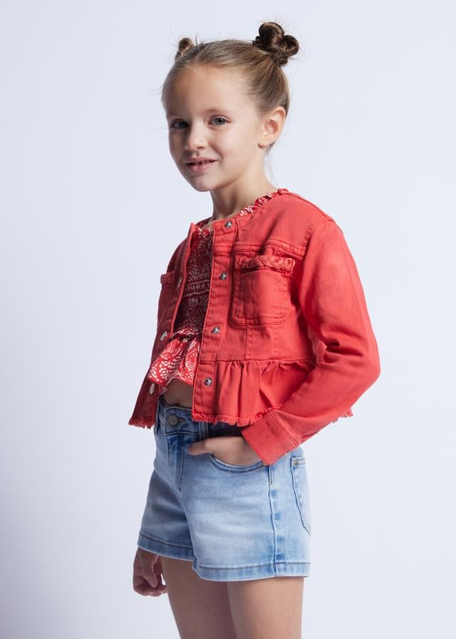 24Y.MYR.03473.046Mayoral Kız Çocuk Cep Detaylı Gabardin Ceket